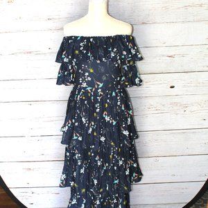 Aqua Bloomingdale’s Exclusive Pleated Tiered Floral Maxi Dress